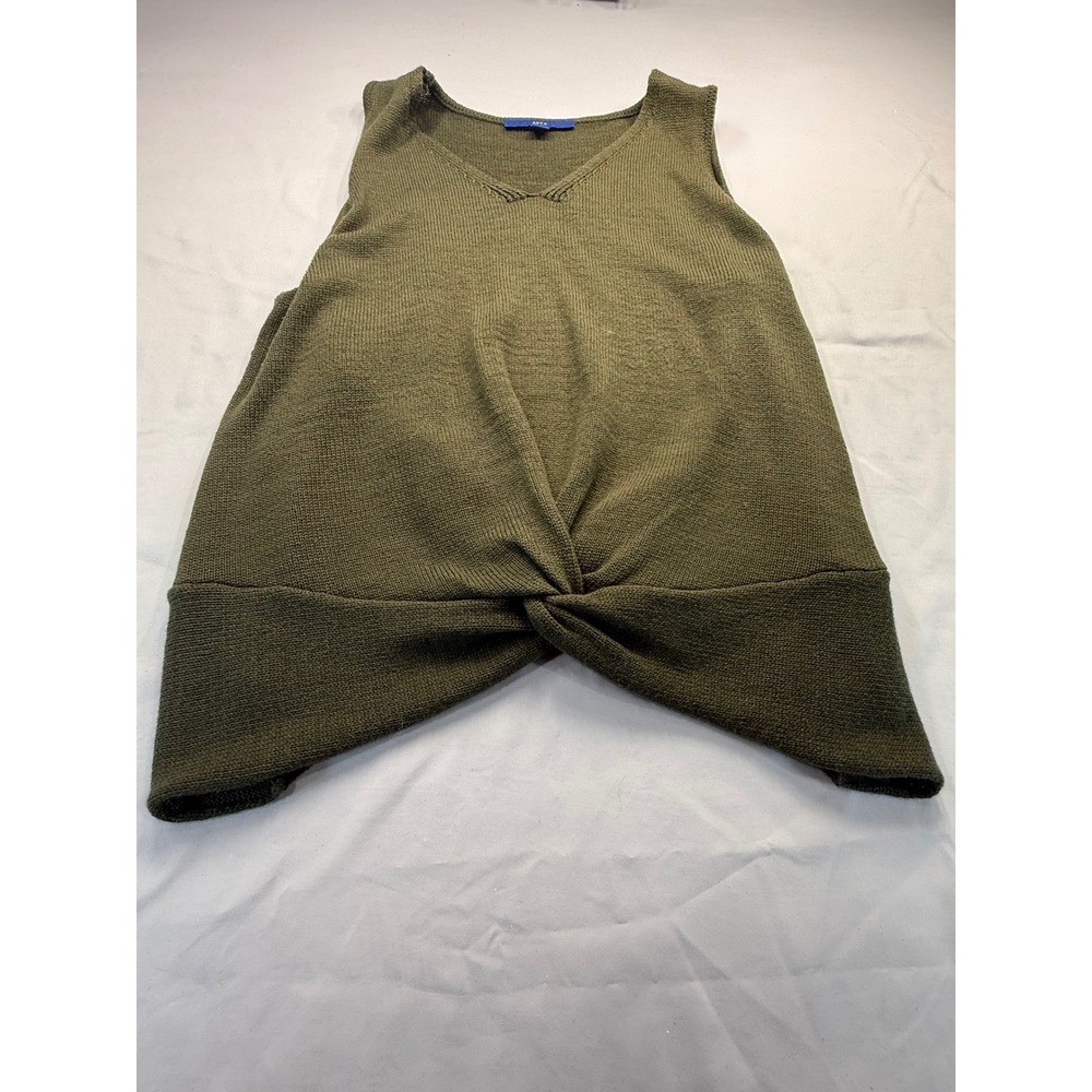 Apt. 9 Womens XXL Olive Green Twist Front V-Neck Sleeveless Sweater Vest Top